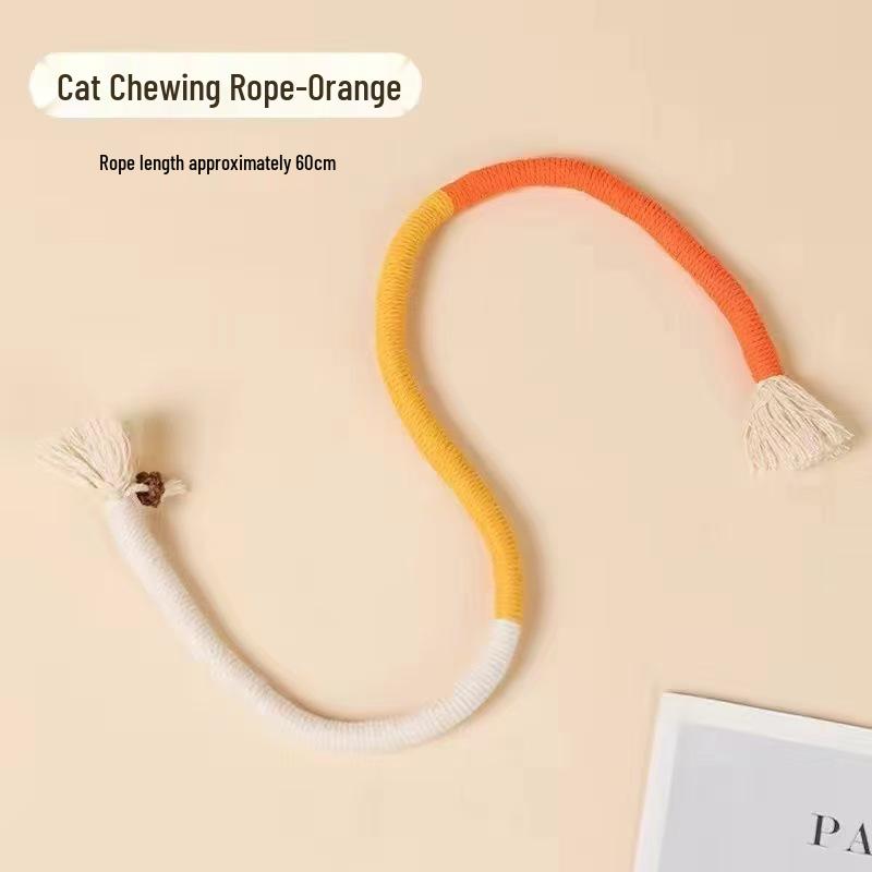 Catnip Chew Rope & Teasing Stick: Self-Entertainment & Teeth Grinding Toy for Cats
