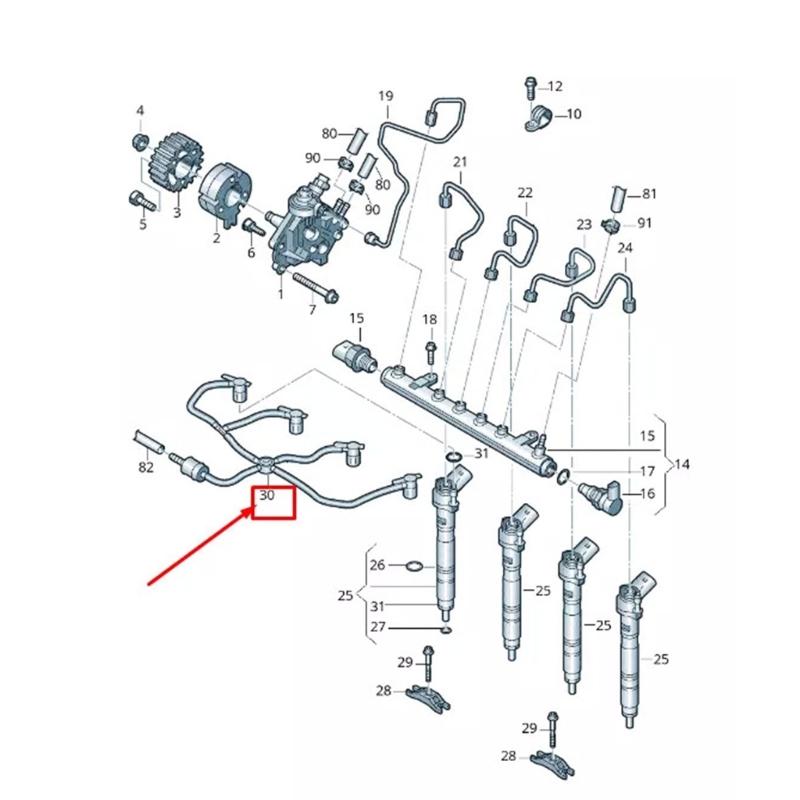 Fuel Return Line Hose Pipe 03L130235M 03L130235AJ Injector Nozzle Hose Replacement Part 03L130235D 1130157810