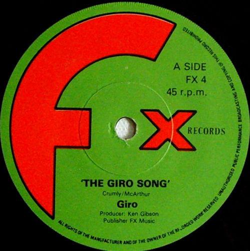 7inch Record GIRO - The Giro Song FX4 FX Records UK Reggae, Ska & Dub Used