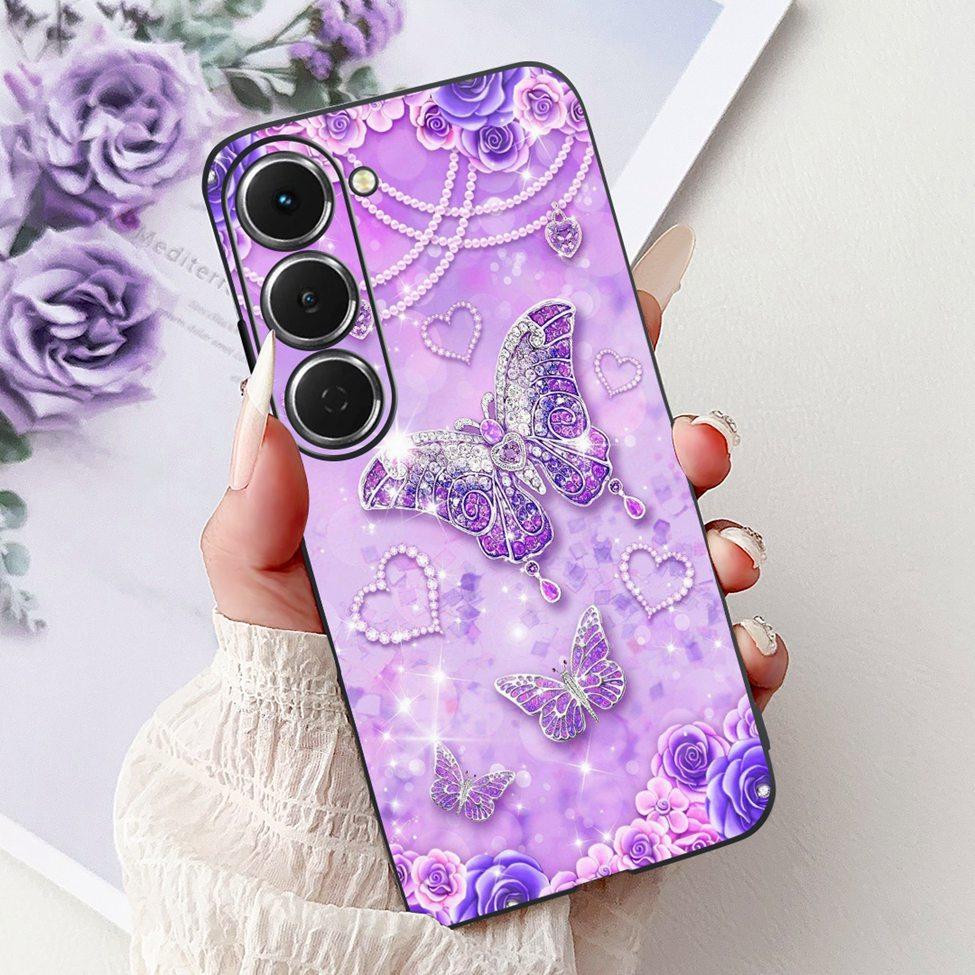 Casing For Tecno Spark 40Pro KM6 Cover For Techno Spark 40 Pro Case Silicone Luxury Butterfly Love Fashion Flowers Cool Painted