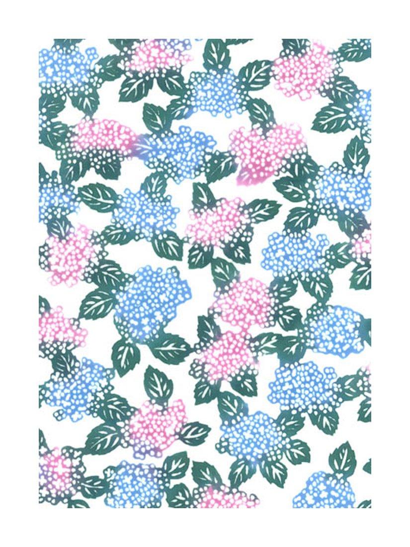 

Tenugui Hand Made in Hydrangea Niwa-zome Towel, Chu-sen, 100% Cotton, Japan, белый