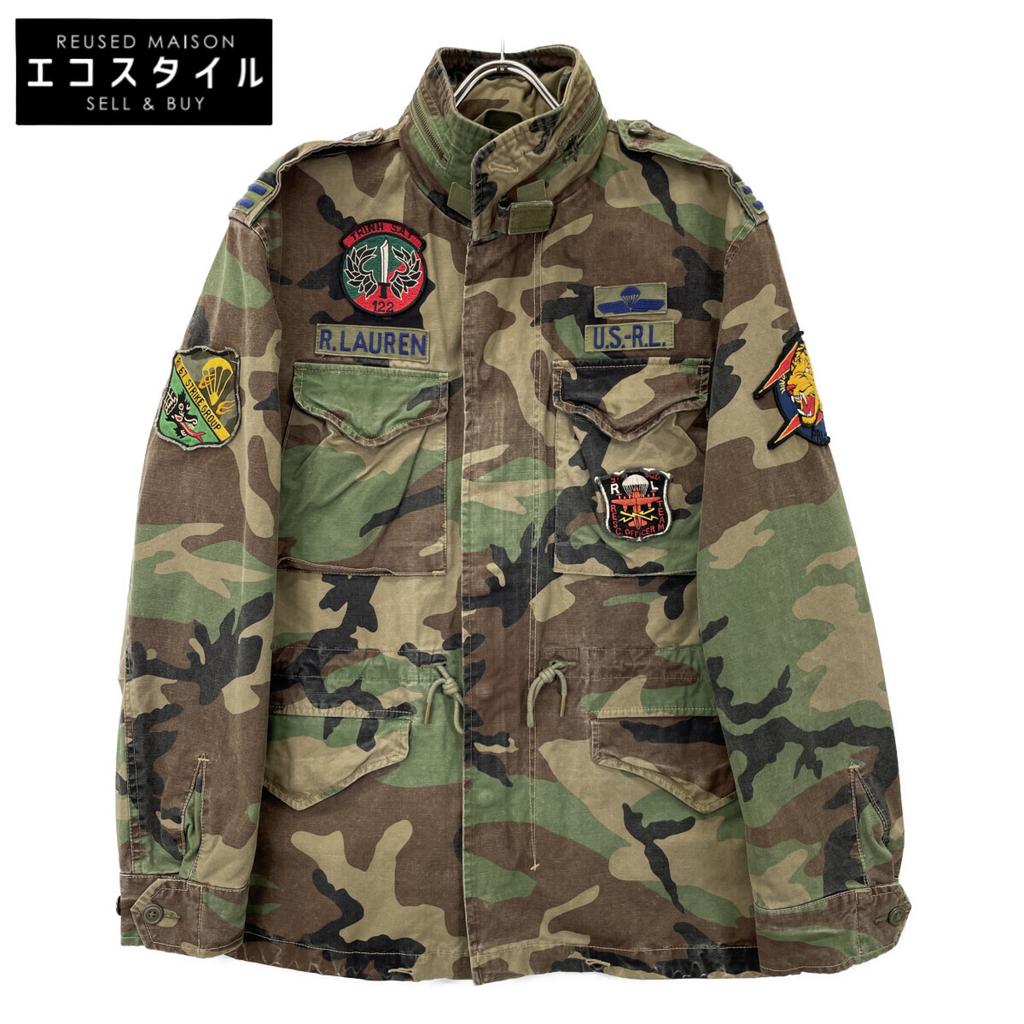 Polo Ralph Lauren 2018 Model 710716246001 Beaded Military Combat Jacket Jacket M Brown X khakiUsed