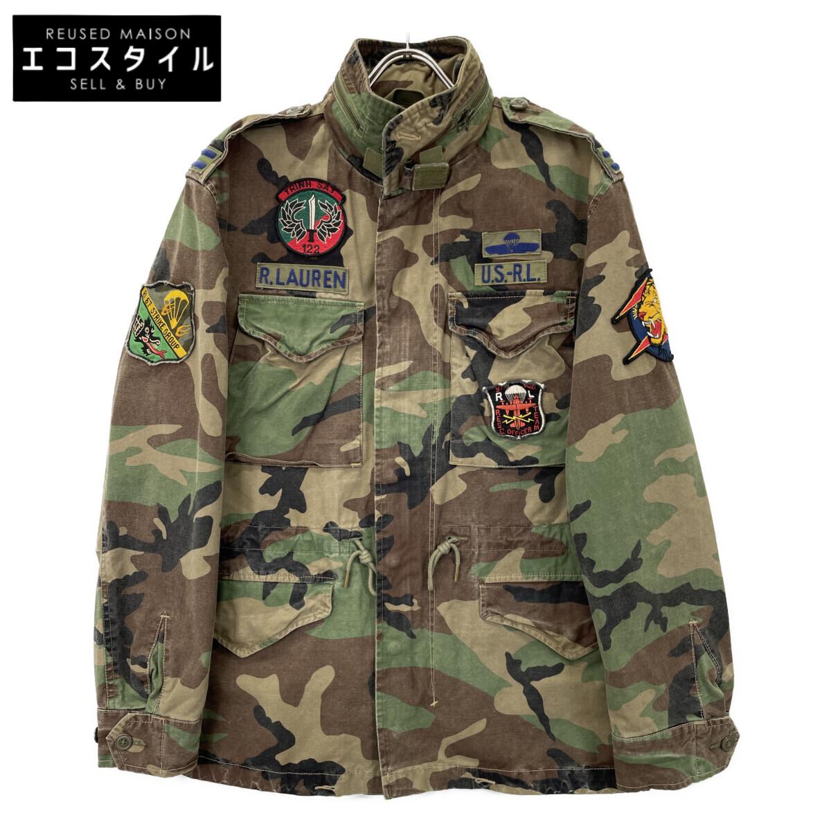 

POLO RALPH LAUREN 2018 Model 710716246001 Beaded Military Combat Jacket Jacket M Brown x khakiUsed