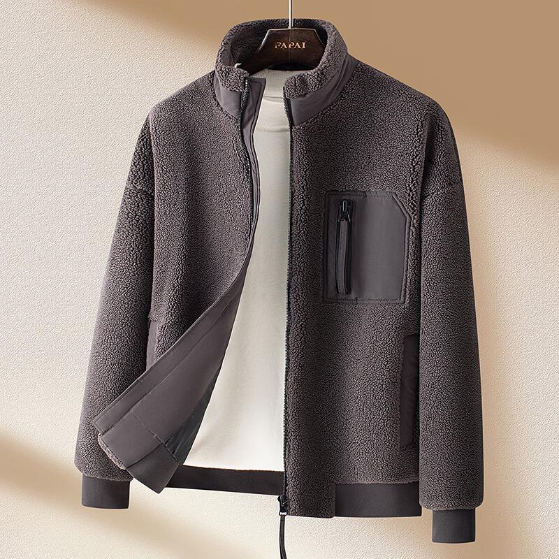 

FAPAI Men s Faux Lamb Fleece Warm Jacket 3XL