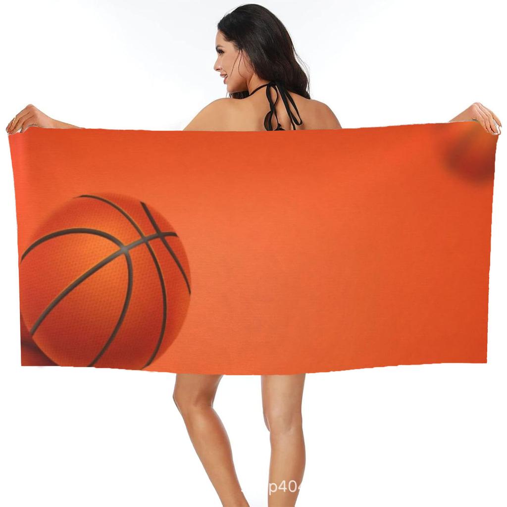 Basketball Beach Towel, Basketball Beach Towels for Children Bath Towels Towel Bathroom Large Sports Sand Towel for Soccer Fans