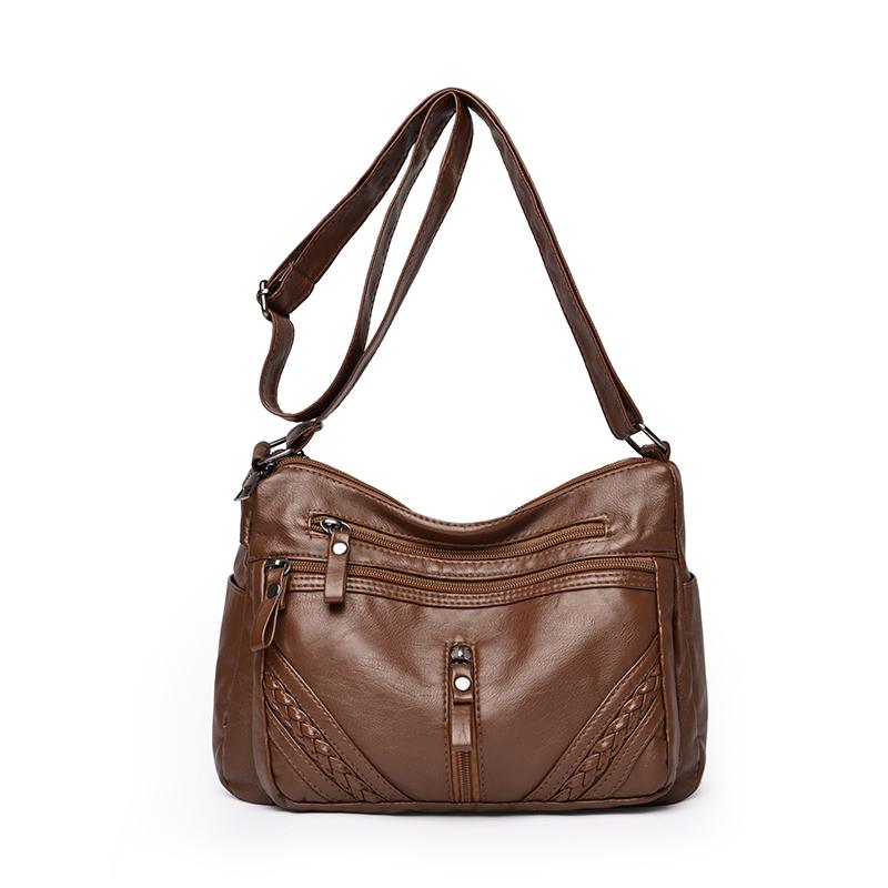 Dameveske Mor Crossbody-veske Stor kapasitet Flerroms Skulderveske