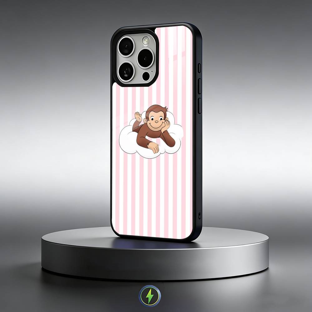 Curious G-George Monkey Phone Case For iPhone17,16,15,14,13,12,11 Plus,Pro Max Magnetic For Magsafe Wireless Charging