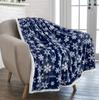 Red Snowflake Christmas Flannel Blanket - Soft and Cozy for Bed, Car, or Sofa, Perfect Holiday Gift.