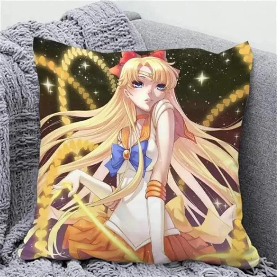 Anime Cartoon Sailor Moon Print Cushion Cover Sofa Home Decor Pillowcase