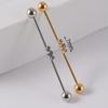 YW Industrielle Barbell Ohrringe Piercing Schmuck Chirurgischer Edelstahl Scaffold Piercings CZ Bar für Damen Herren