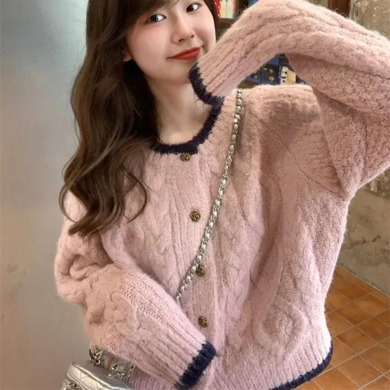 Svetr s copánky Kardigan Kabát Dámský Ležérní styl na podzim a zimu Šik pletenina Top s krátkým dlouhým rukávem