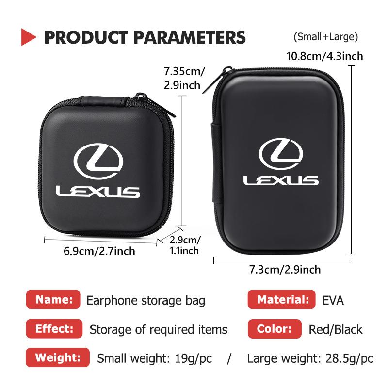 Car Earphone Holder Case Storage Portable Headphone Memory Card USB Data Cable Bag For Lexus RX350 IS250 CT200h ES250 ES300hBP8 