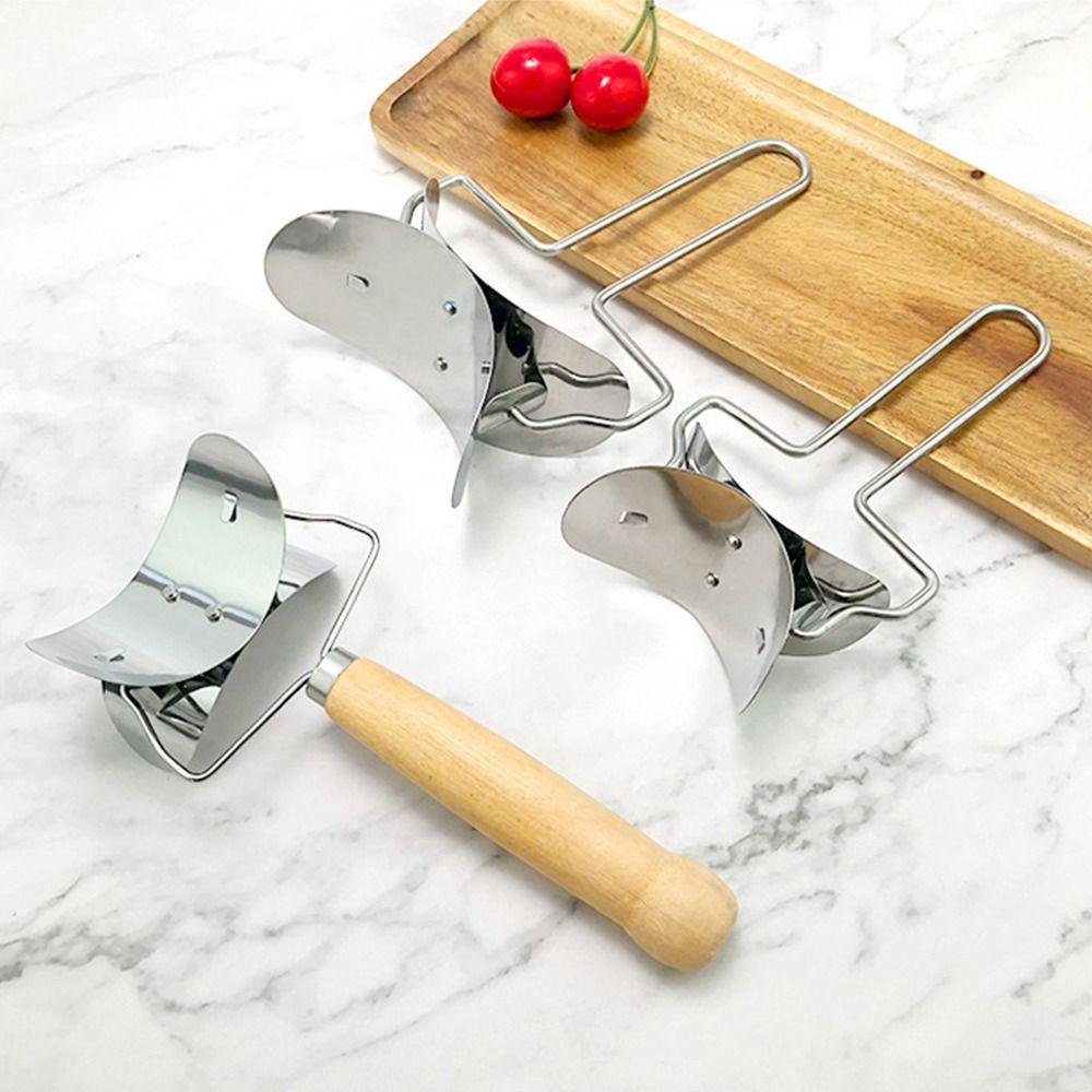 Anti Slip Handle Dumpling Making Tools Effort Saving Stainless Steel Material Dumpling Skin Mold No Burrs Efficient