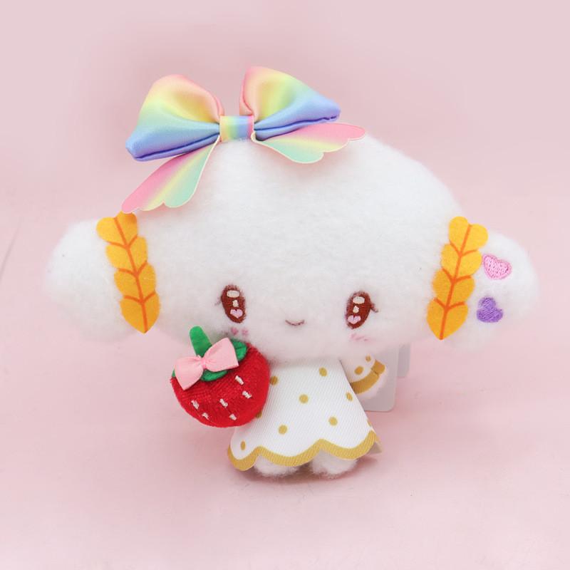 Sanrio Strawberry News Kuromi Plush Toy Bag Charm With Soft Short Pile For Kids