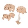 Ahşap İp Geçirme Oyuncak Hayvan Stil Sabır İnce Motor Becerisi Mantıksal Güvenli Yürümeye Başlayan Çocuklar için İp Geçirme Oyuncak