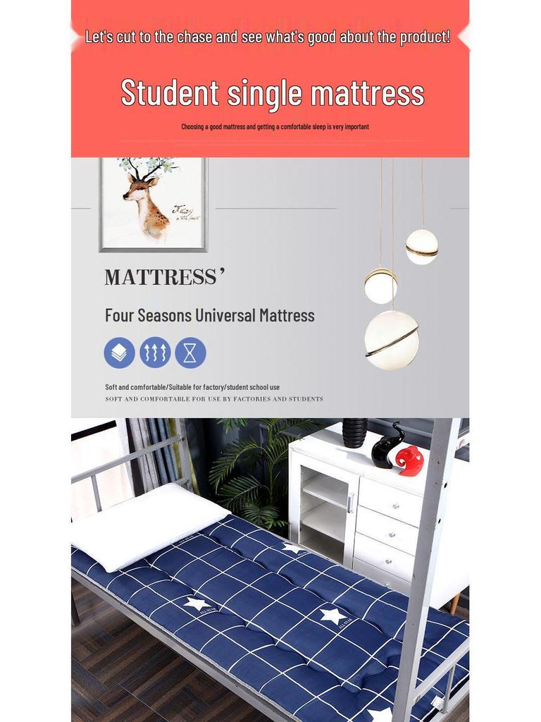 Foldable Thickened Dormitory Mattress for Bunk Beds - Single or Double