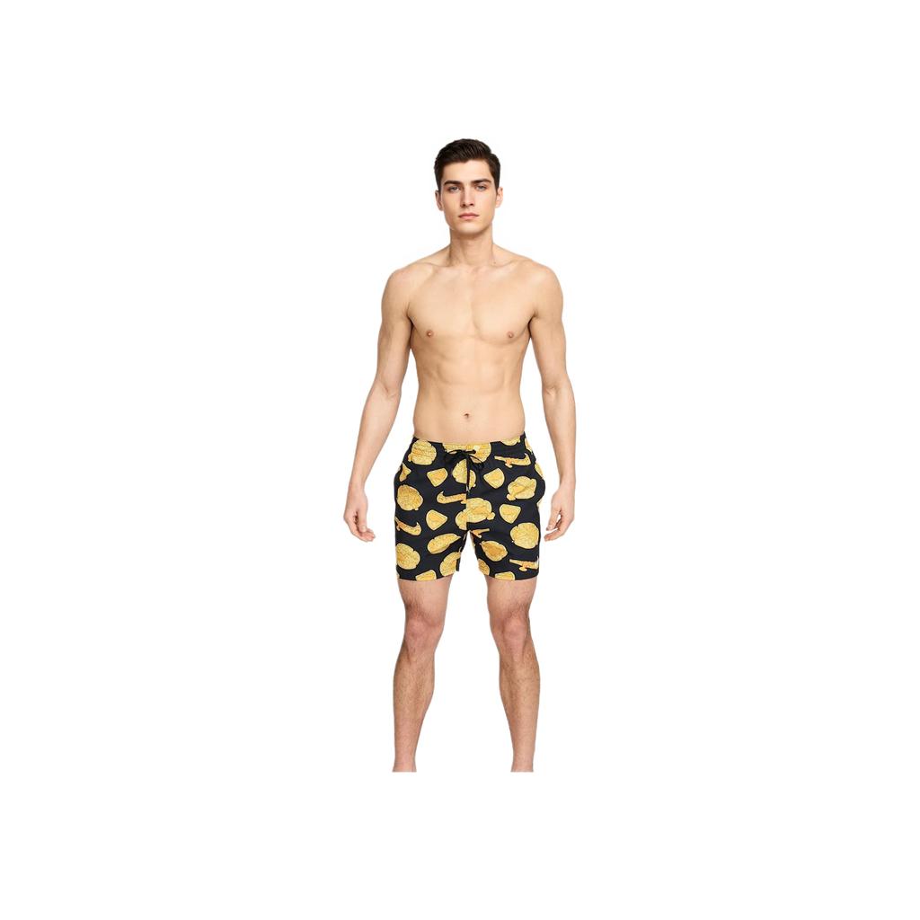 Nike Pantaloncini da Bagno Comodi Morbidi Delicati sulla Pelle Semplici Casual da Spiaggia Uomo Pantaloncini Nero Giallo HV7062-010