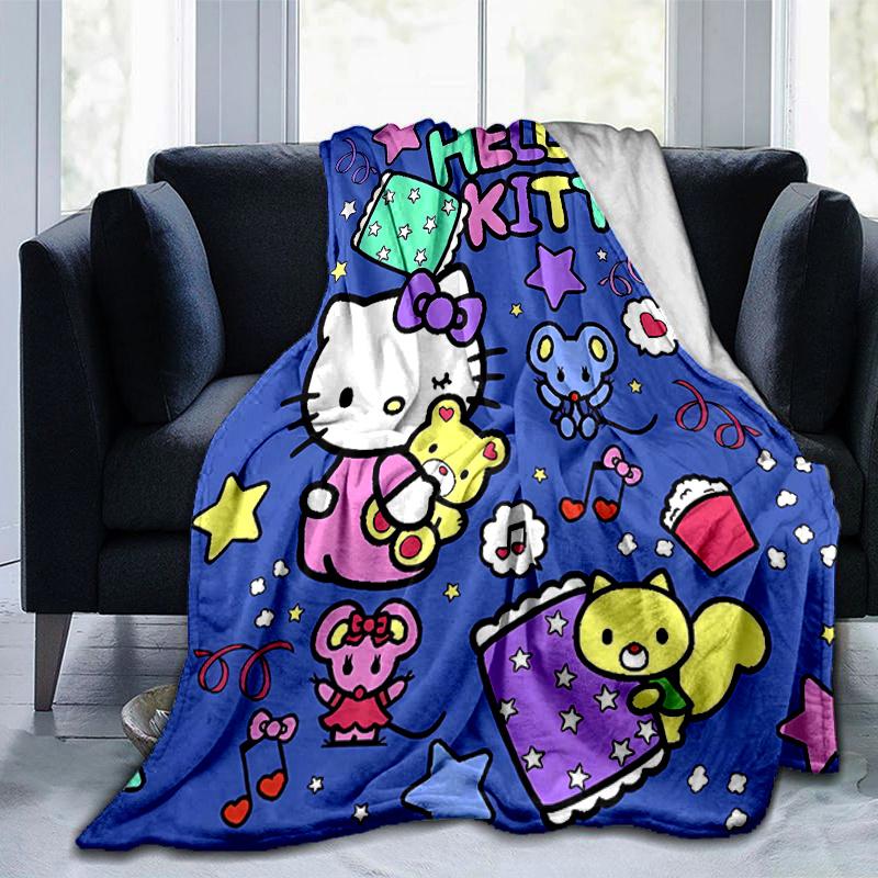1pc Hello Kitty and Friends Blanket Soft Warm Bedding Throw Coverlet for Room Decor, Living Room, Travel, Camping, Car Blankets, Beach, Office Naps, G