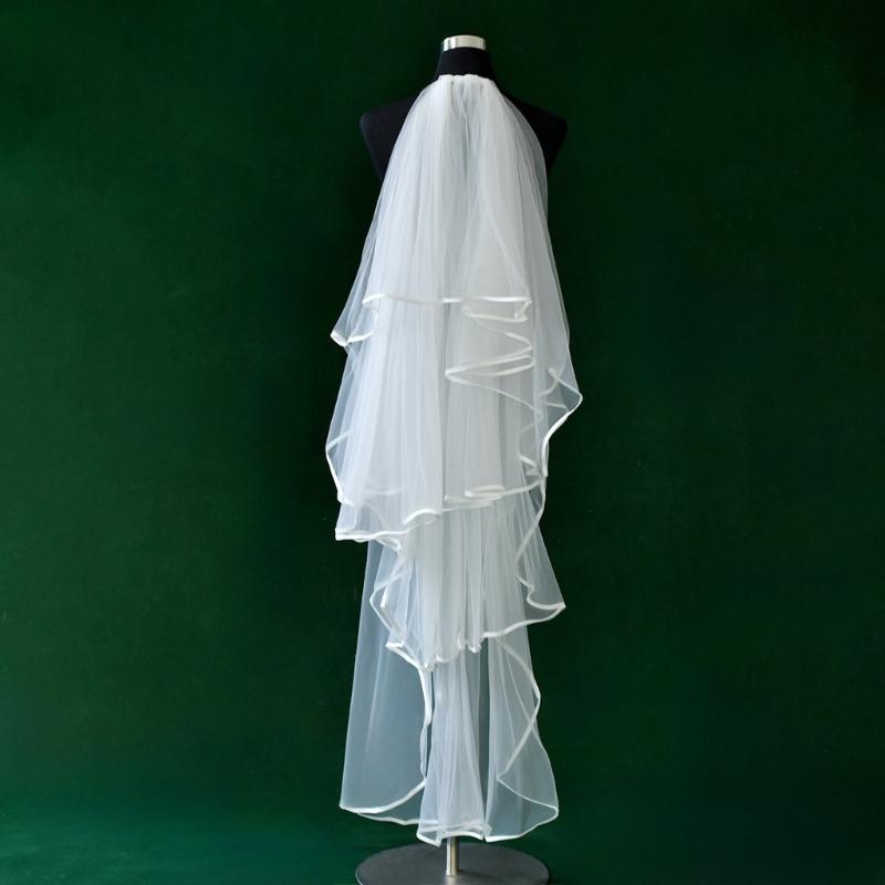 Tiered Wedding Veils Shoulder Back Coverage Breathable Tulle Bridal Veils Headpiece WithInvisible Hair Pin for Wedding