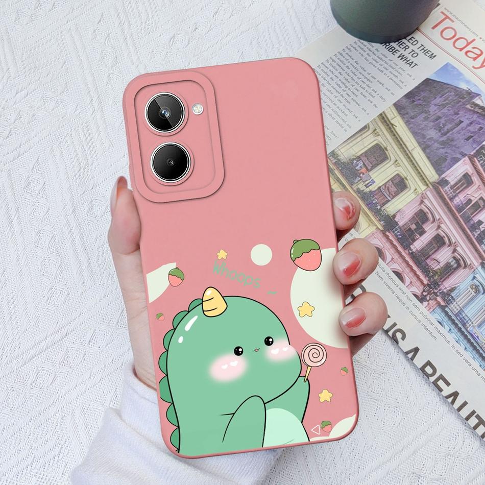 For Realme 10 Pro Plus Case Cartoon Soft Smooth Liquid Silicone Cover Camera Shell For OPPO Realme10 10Pro+ Coque Funda Capa