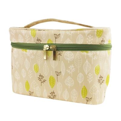 At First Vanity Makeup Makeup Box with Scandinavian AF8362 Pouch, Slim, Pouch, Dividers, Functional, Style, Beige,