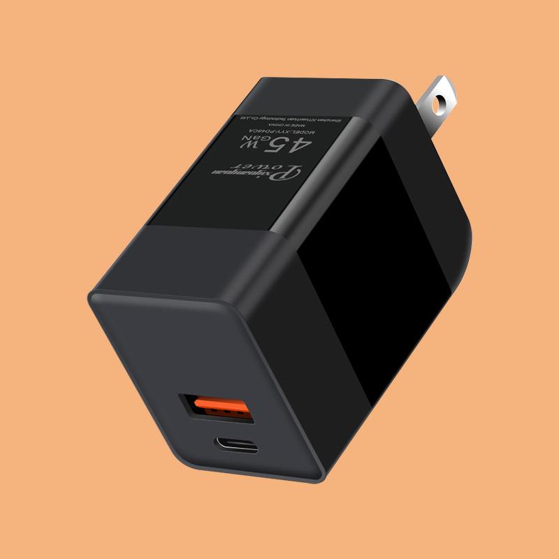 Single-port PD45W Charger C-port PD25W + A-port QC18W Multi-protocol Fast Charging Gallium Nitride US-specific Fast Charging