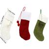Red/Green/White Christmas Knitting Stocking Large Capacity Christmas Tree Pendant  New Year