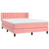 3127738 vidaXL Divan Bed with Mattress Pink 140x200 Cm Velvet