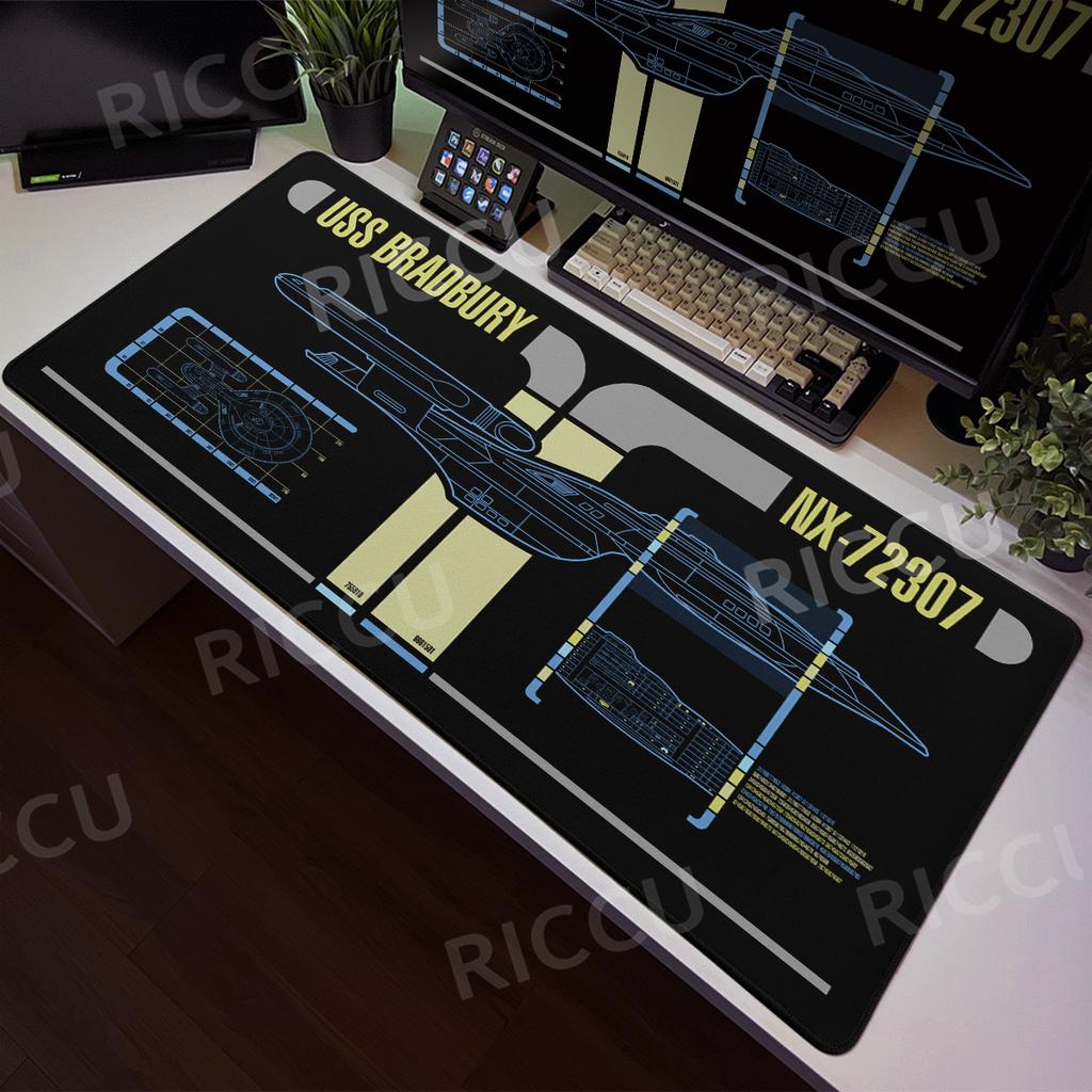 Large Game Mouse Pad Star Trek Office Accessories Keyboard Non-slip Extended Starship Blueprint Gamer Computer Cabinet Desk Pads