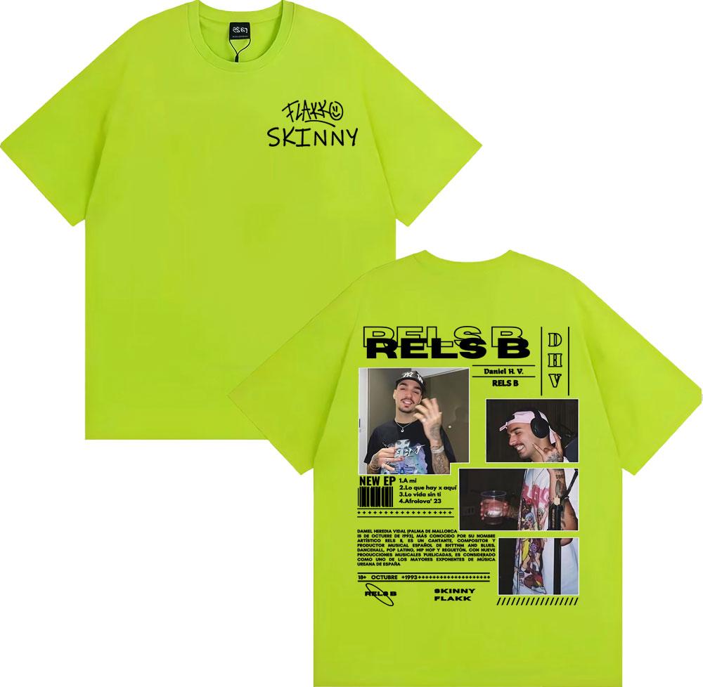 Rapper RELS B Skinny Flakk New Star Album Graphic T Shirts Mens Clothing Harajuku Vintage T Shirt High Quality Comfort Tshirt