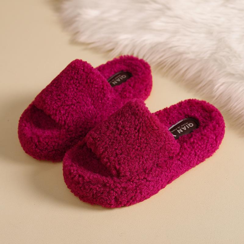 

Интернет-знаменитость Мао Мао тапочки женские носят 2025 новый осень и зима толстая подошва домашние хлопковые тапочки ретро универсальные тапочки на одной перемычке 41