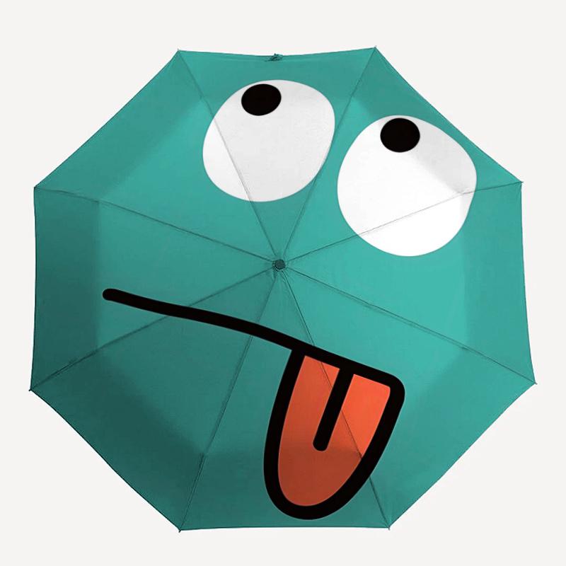 

1pc Silly Face Automatic Open/close Umbrella, 8-Rib sturdy structure, Portable Travel Umbrella, Parties, Everyday Use, 24