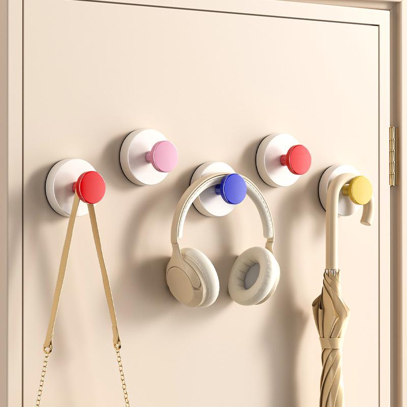 Strong Adhesive No-Drill Suction Cup Hook for Towel and Clothes Storage Behind Doors
