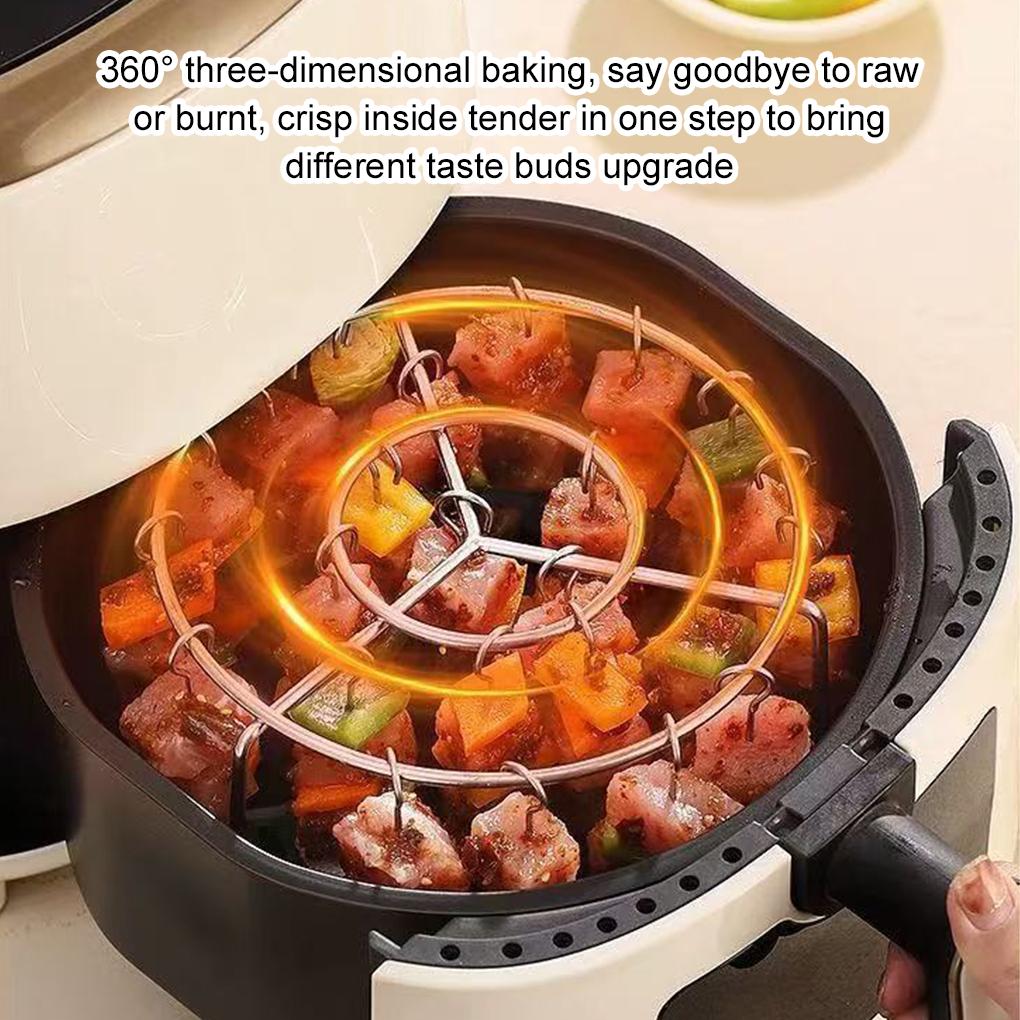 Vertical Grill Stainless Steel Rack For Air Fryer Skewer BBQ Accessories Bread Pan Baking Tray