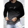 Autumn and Winter Men's 3D Printed Crew Neck Long Sleeve T-Shirt