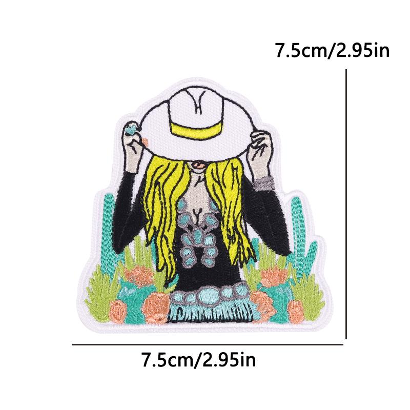 Cowboy Embroidery Patch Iron On Patches for Clothing Jacket Backpack Morale Patch Western Rodeo Theme Outdoor Gear Decoration
