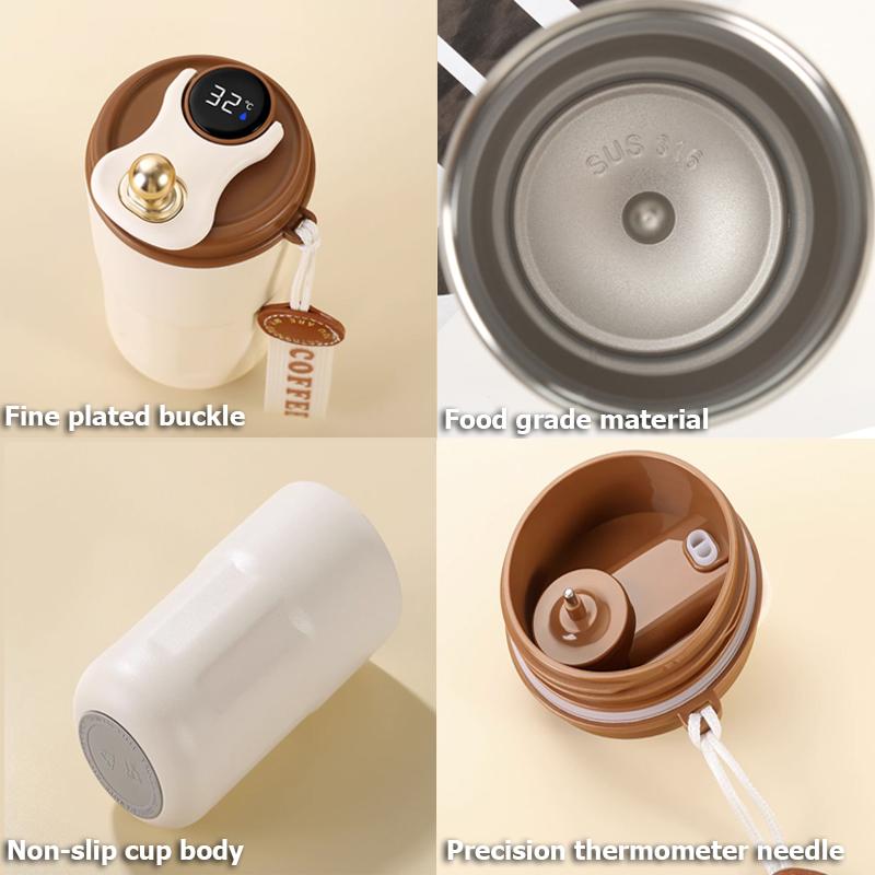 420ml Thermos Coffee Mug 316 Stainless Steel Smart Digital Temperature Display Vacuum Insulated Cup Water Bottle Hot and Cold