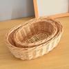 Handwoven Rattan Fruit Tray For Home Use Natural Materials Large Capacity Easy to Clean for Kitchen or Dining Room