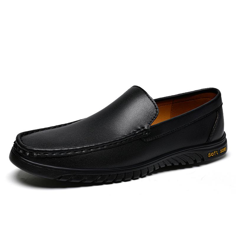 Men's Genuine Leather Loafers - Soft Sole, Breathable & Trendy Driving Shoes