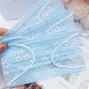 40pcs Disposable Double-Layer Summer Face Masks, Thin and Breathable, Cute and Stylish, Cherry Blossom Lace Design, Comfortable Elasticity for Going