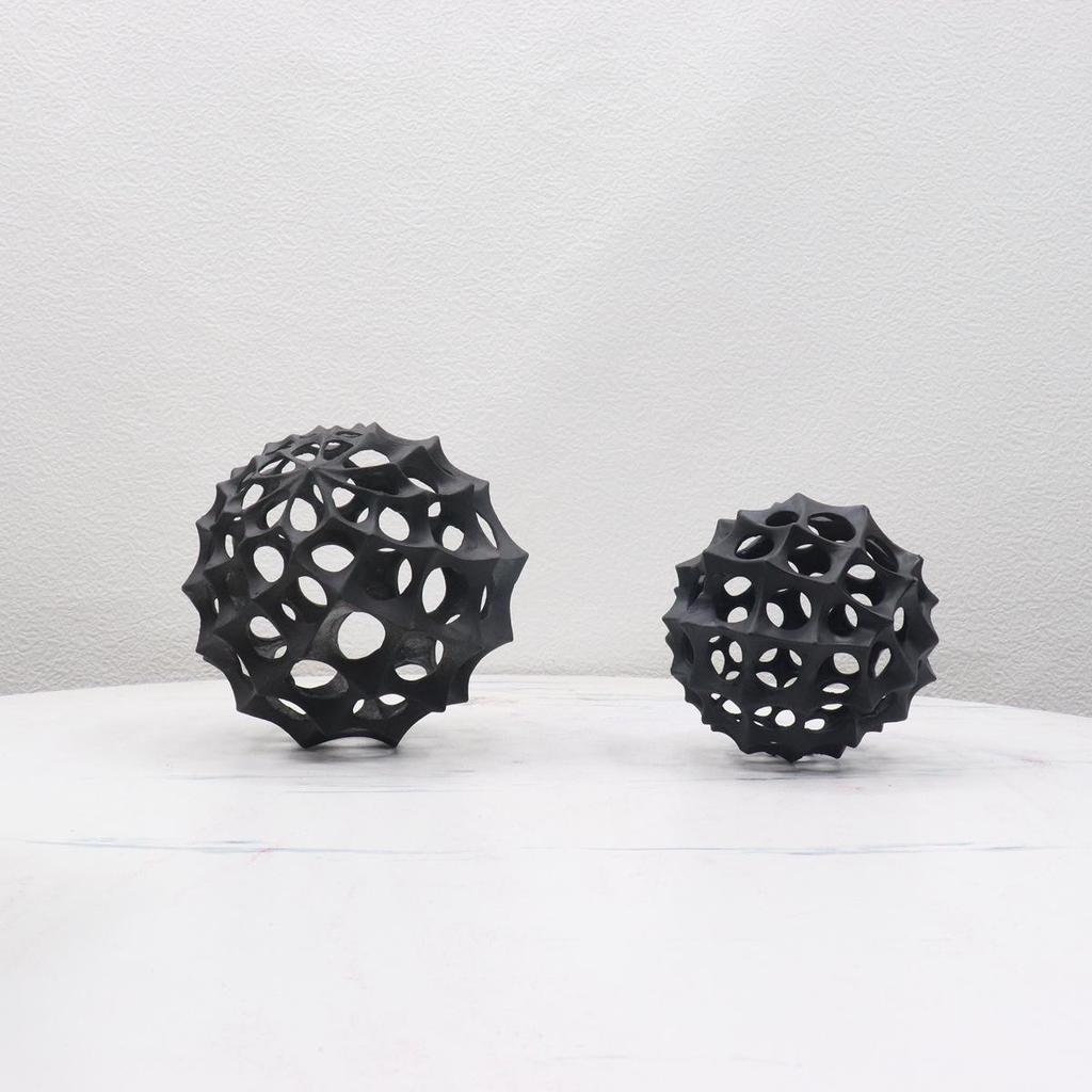 Modern Minimalist Metal Honeycomb Ball Ornament for Home and Office Decor