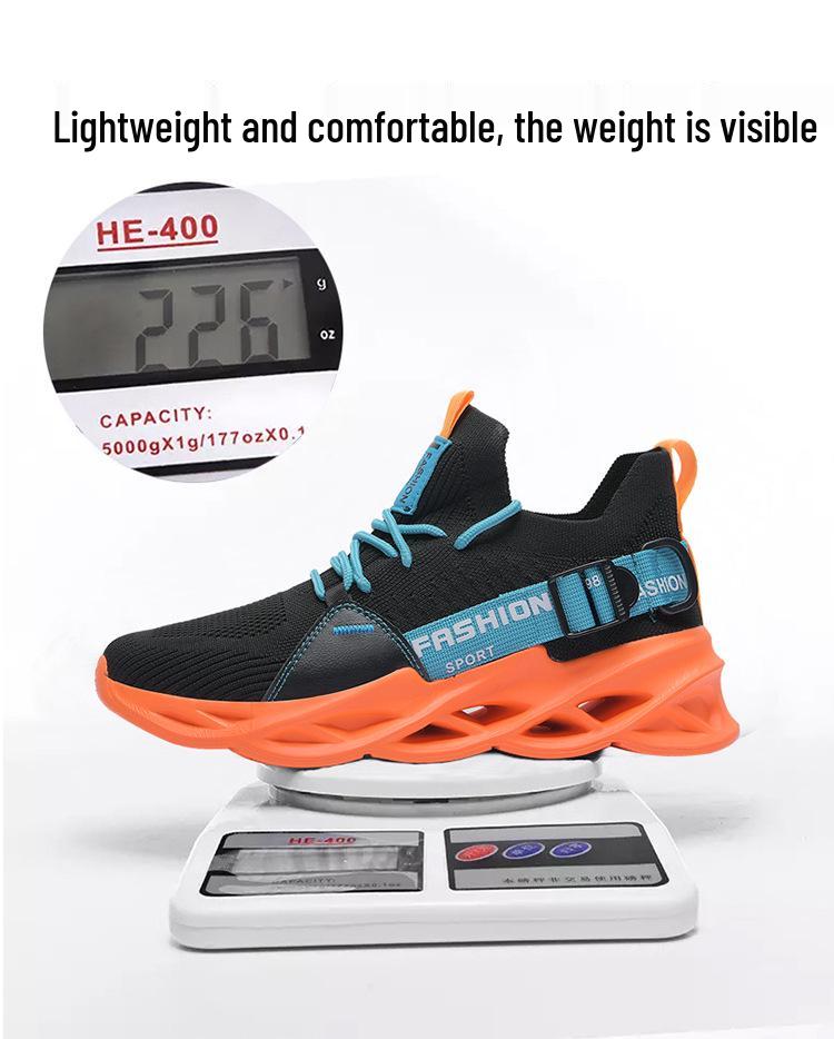 2025 Autumn Plus Size Men's Trendy Korean Style Flyknit Mesh Running Shoes