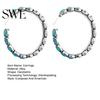Turquoise Hoop Earrings Vintage Boho Style Circle Large Statement Elegant Plated Jewelry for Women
