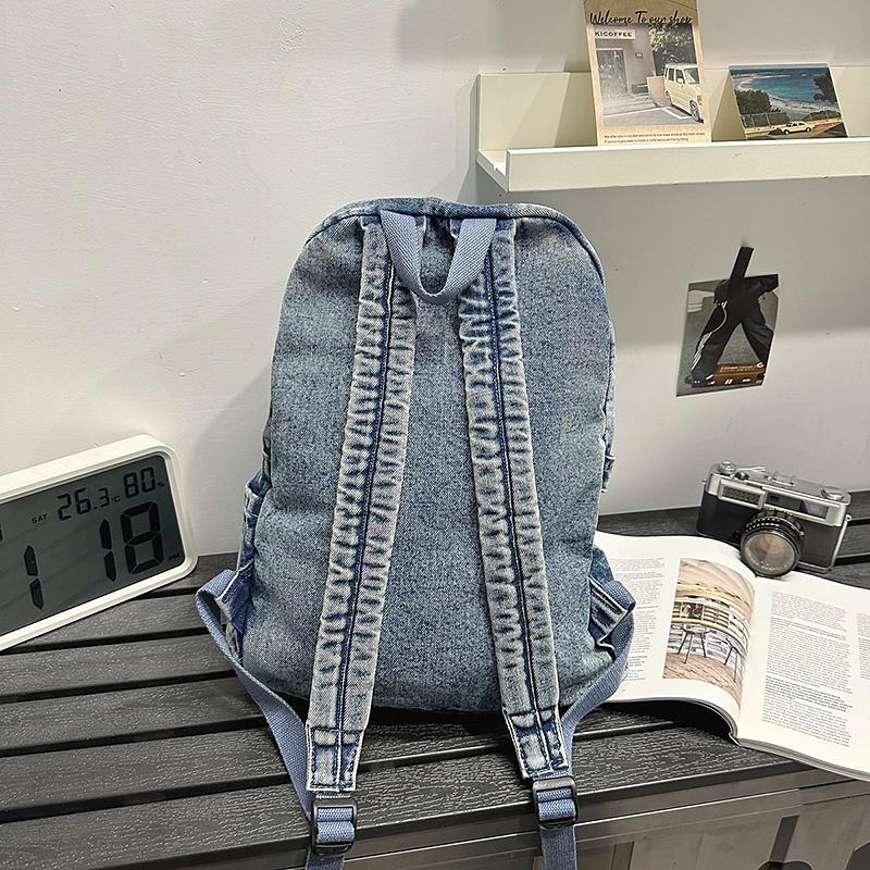 Denim Backpack Student Schoolbag Women's Travel Backpack
