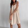 Sommer 2026 Damen Urban Style Baumwoll-Leinen-Rückenfreies Spaghettiträger-Kleid - Europäischer und Amerikanischer Trend