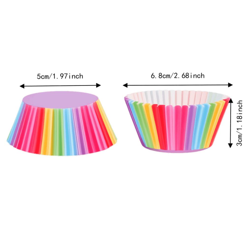 Rainbow Color Colorful Cupcake Liners Greaseproof Nonstick Cake Molds Cake Baking