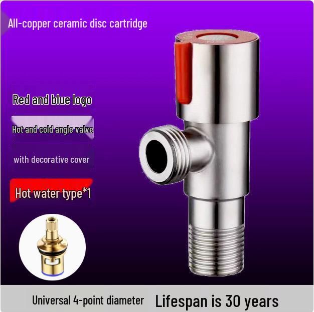 Explosion-Proof Stainless Steel Angle Valve for Hot/Cold Water - Ideal for Kitchens, Bathrooms, and Washing Machines