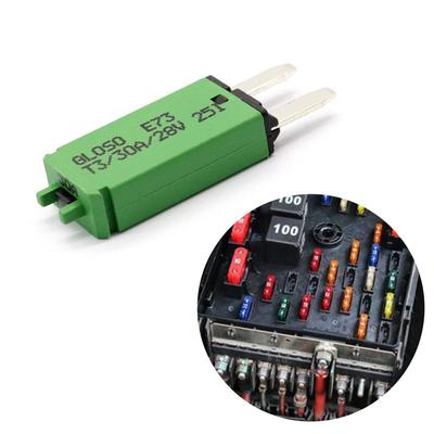 Fusível rearmável Fusíveis mini de 30A rearmáveis manualmente Fusíveis automotivos 12/24V Micro fusível para motocicleta barco Acessórios para carro