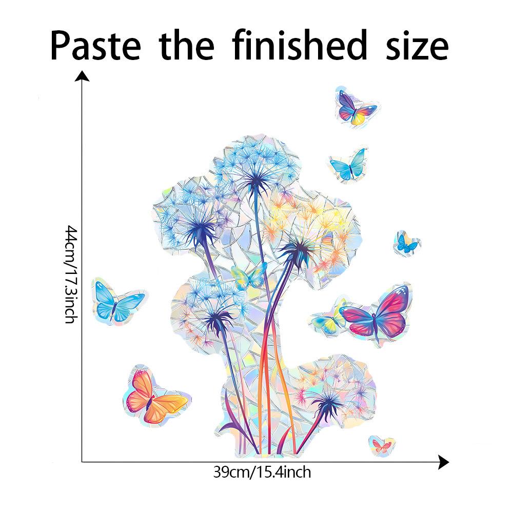 

Fun-j005 Лазерный Цветной Одуванчик Бабочка Украшение Дома Украшения Стеклянные Двери и Окна Наклейки На Окна Самоклеящиеся 30*40cm/fun-j005 UV