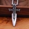 Fashion Vintage Nordic Sword Necklace for Men Stainless Steel Viking Celtic Knot Pendant Locomotive Amulet Jewelry